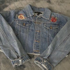 Flower jean jacket